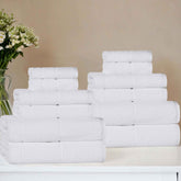 Mile Smart Twist Viscose Cotton Blend Solid 12 Piece Towel Set